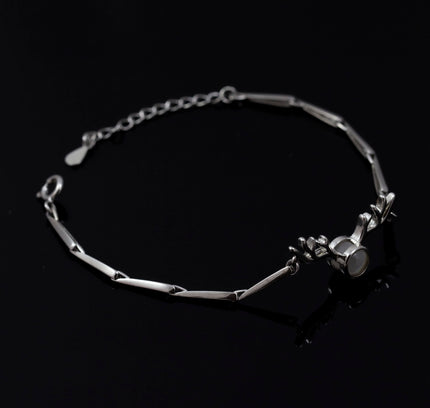 Silver Deer Love Bracelets with I Love You Projection in 100 languages
