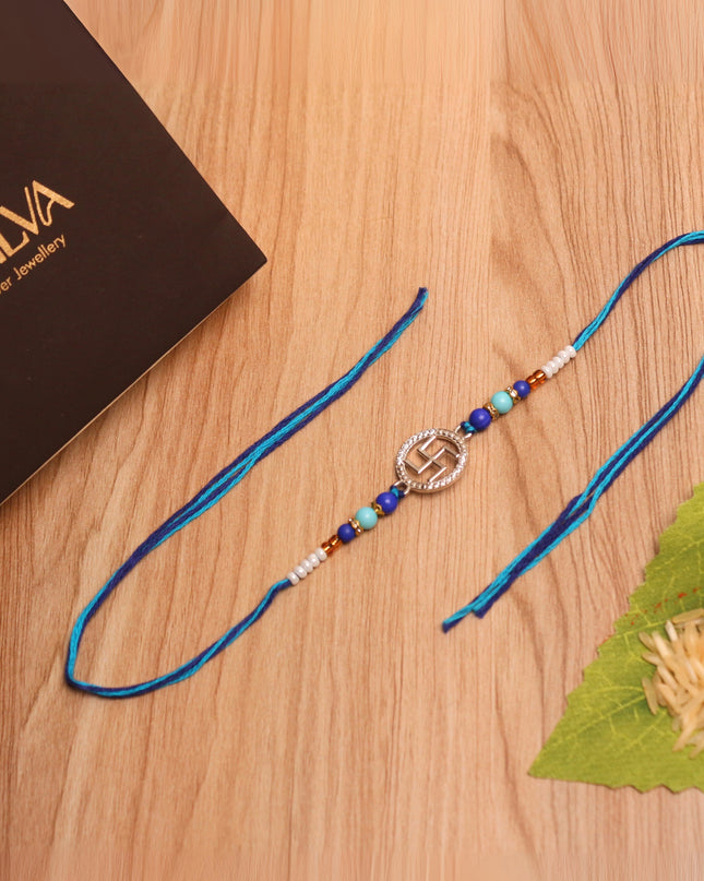 Silver Swastika Rakhi