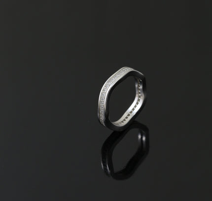 Silver Zircona Wave Line Ring