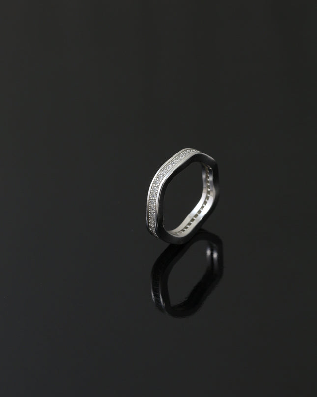 Silver Zircona Wave Line Ring