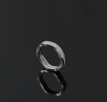 Silver Zircona Wave Line Ring
