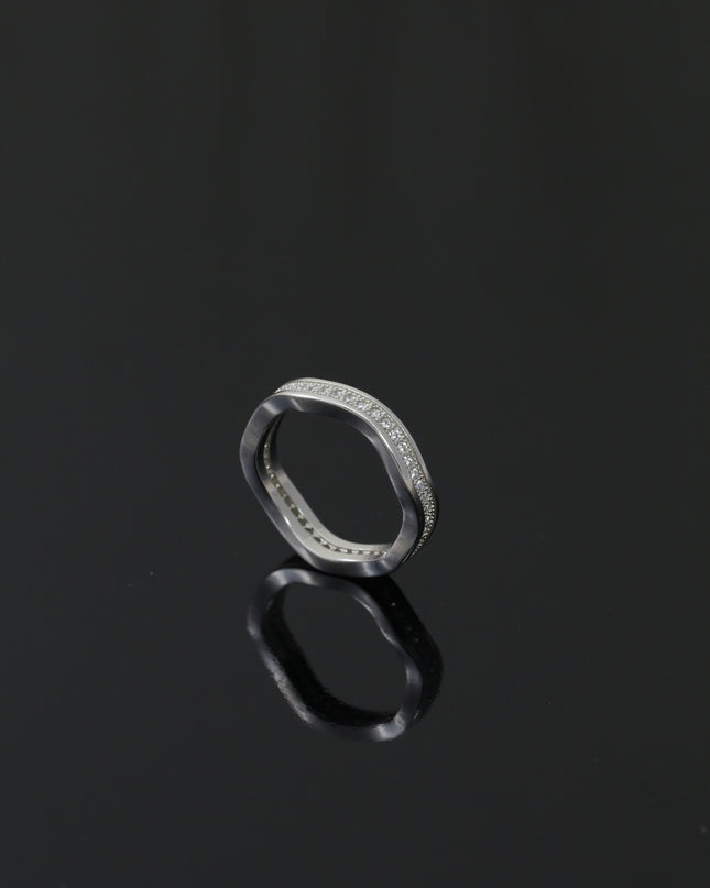 Silver Zircona Wave Line Ring