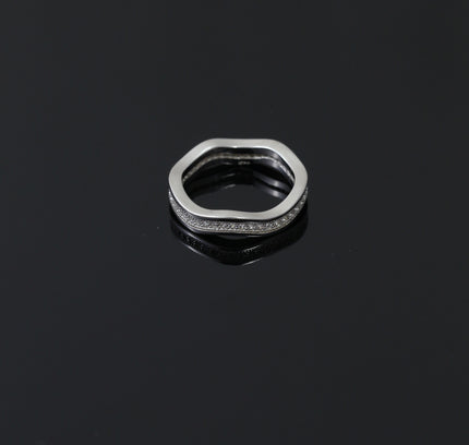 Silver Zircona Wave Line Ring