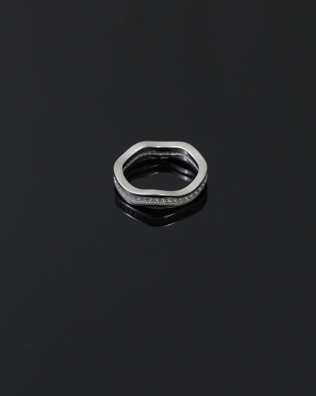 Silver Zircona Wave Line Ring