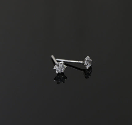 Silver Classic Zircon Bubble Earrings