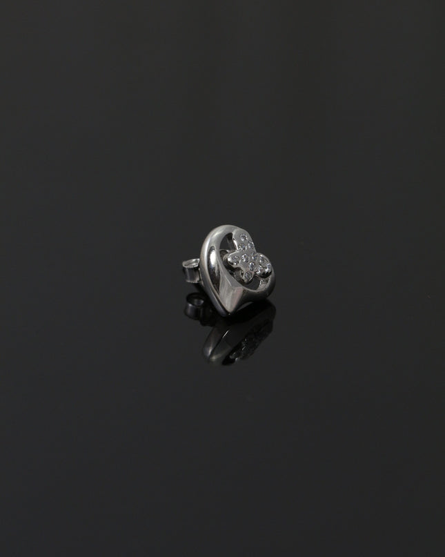 Silver Zircon Butterfly Studs