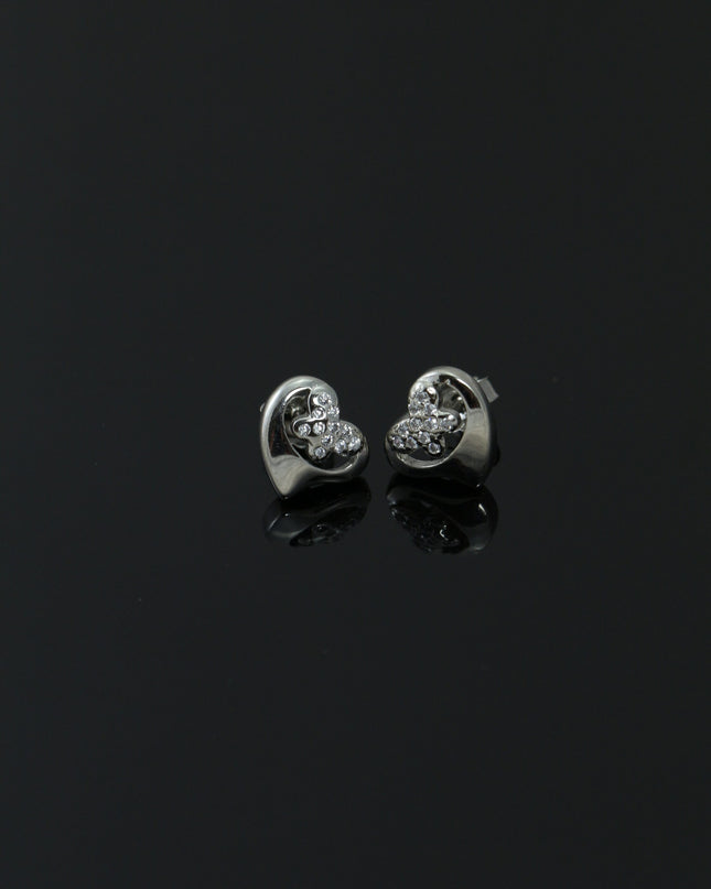 Silver Zircon Butterfly Studs