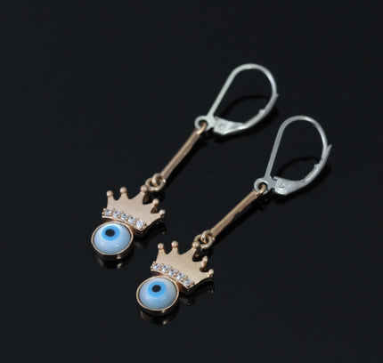 Rose Gold Evil Eye Queen Earrings