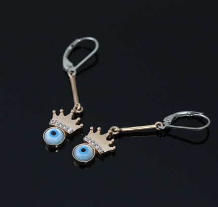 Rose Gold Evil Eye Queen Earrings