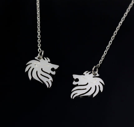 Silver Lion Drop Earrings