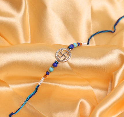 Silver Swastika Rakhi