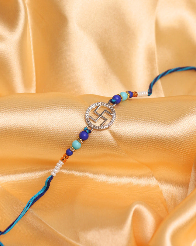 Silver Swastika Rakhi