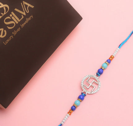 Silver Swastika Rakhi