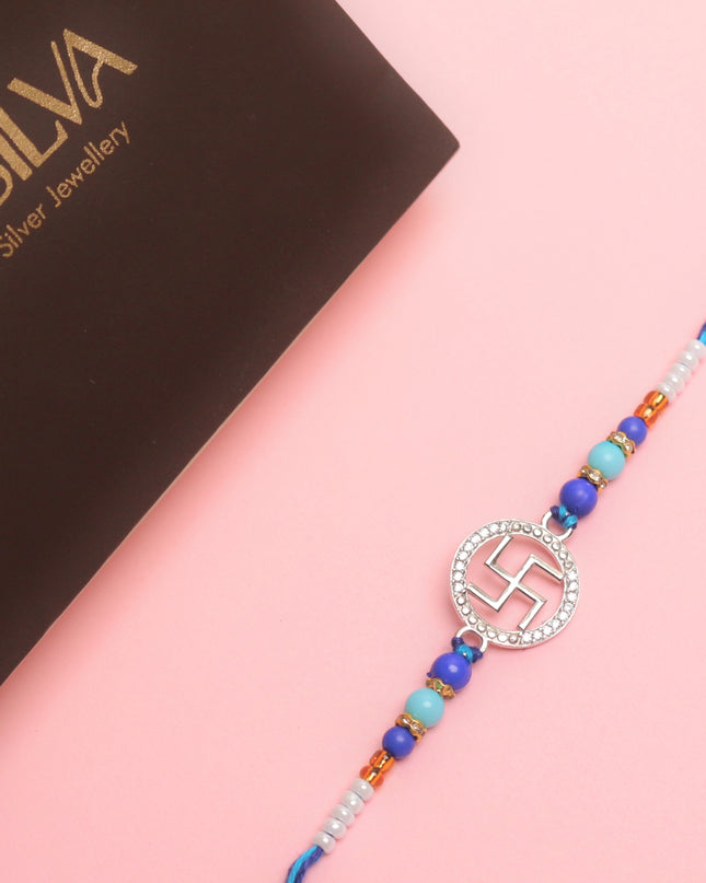 Silver Swastika Rakhi