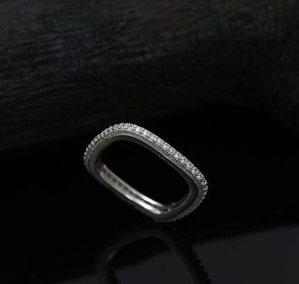 Silver Zircona Square Band
