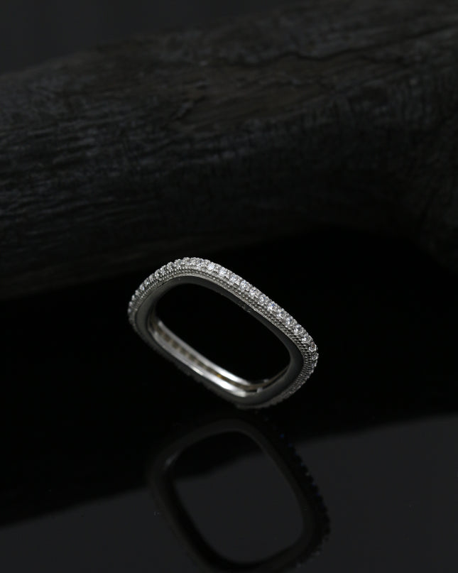 Silver Zircona Square Band