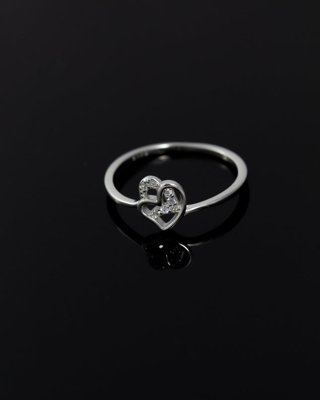 Silver Cupid Heart Rings