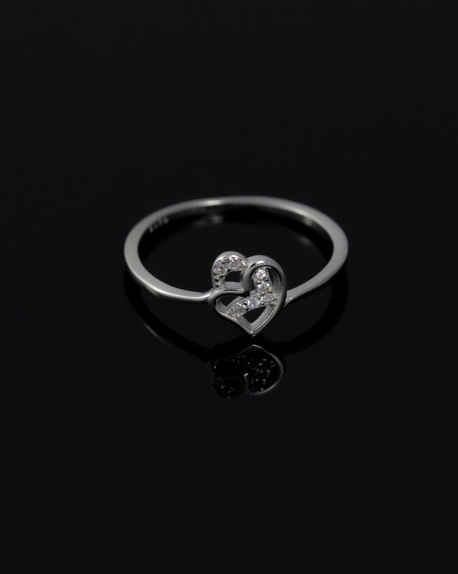 Silver Cupid Heart Rings