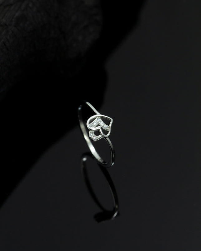 Silver Cupid Heart Rings
