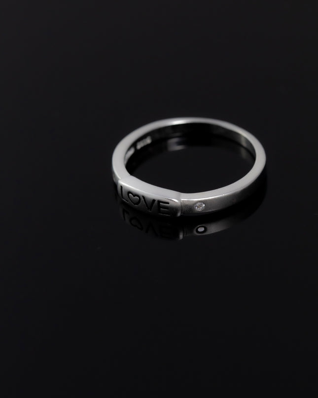 Oxidized Silver Love Rings