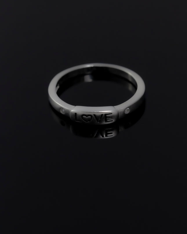 Oxidized Silver Love Rings