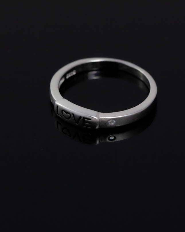 Oxidized Silver Love Rings