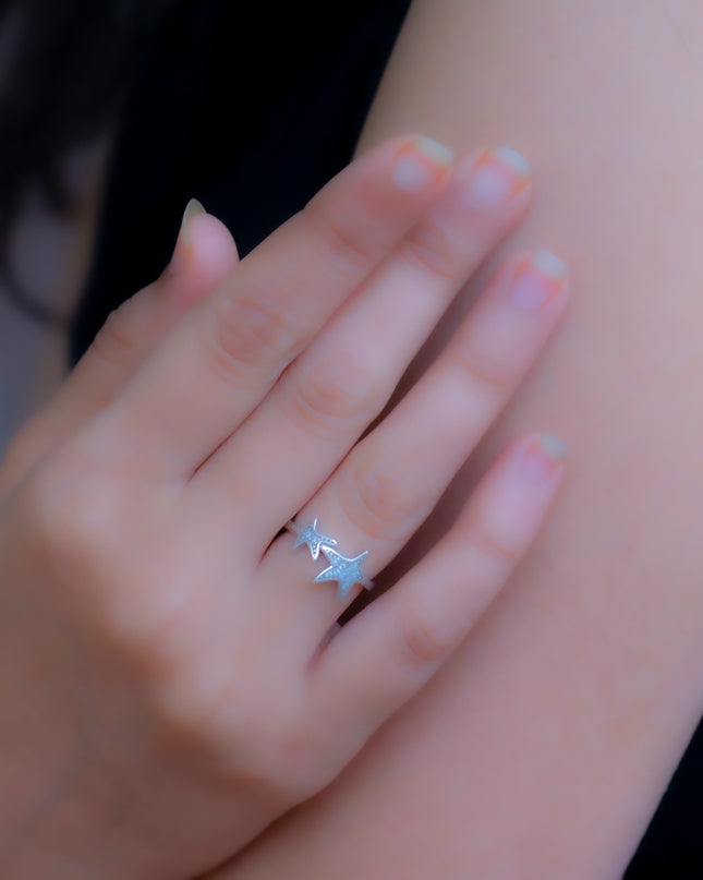 Silver Dual Star Rings