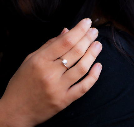 Silver Solitaire Twist Ring