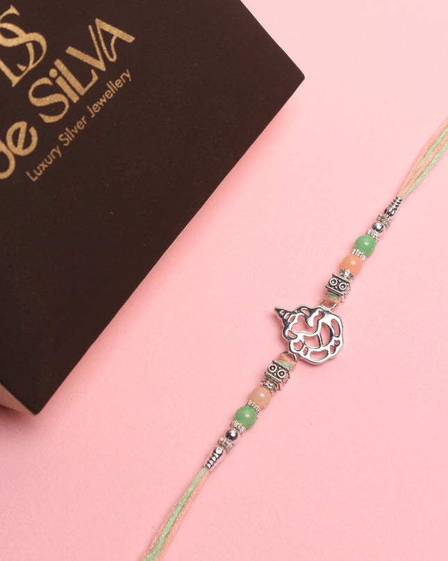 Silver Ganpati Blessing Rakhi