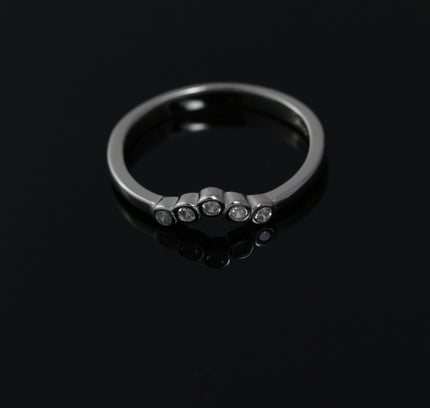 Silver Zircona Wave Ring