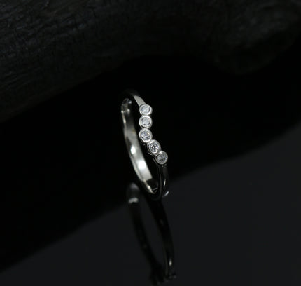 Silver Zircona Wave Ring