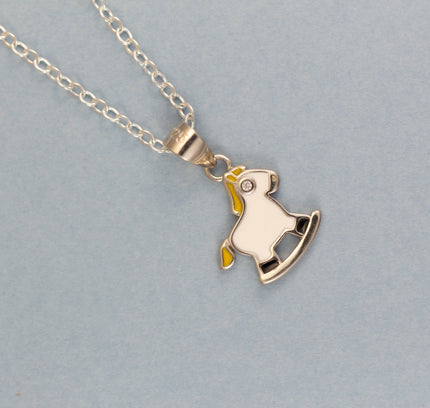 Kids Silver Unicorn White Cutie Pendent