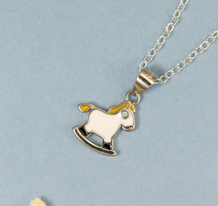 Kids Silver Unicorn White Cutie Pendent