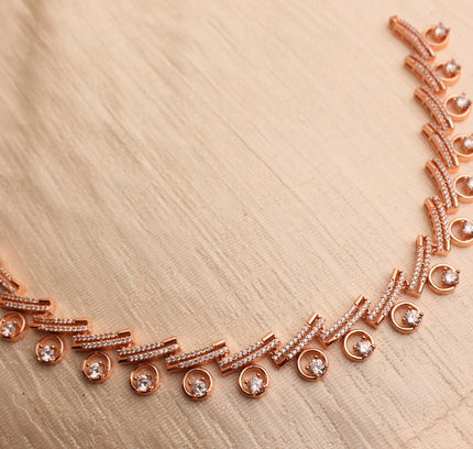 Zaveri Pearls Rose Gold Bling Necklace