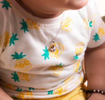 Kids Silver Ice-cream  Pendent