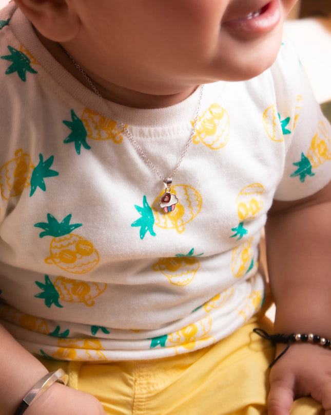 Kids Silver Ice-cream  Pendent