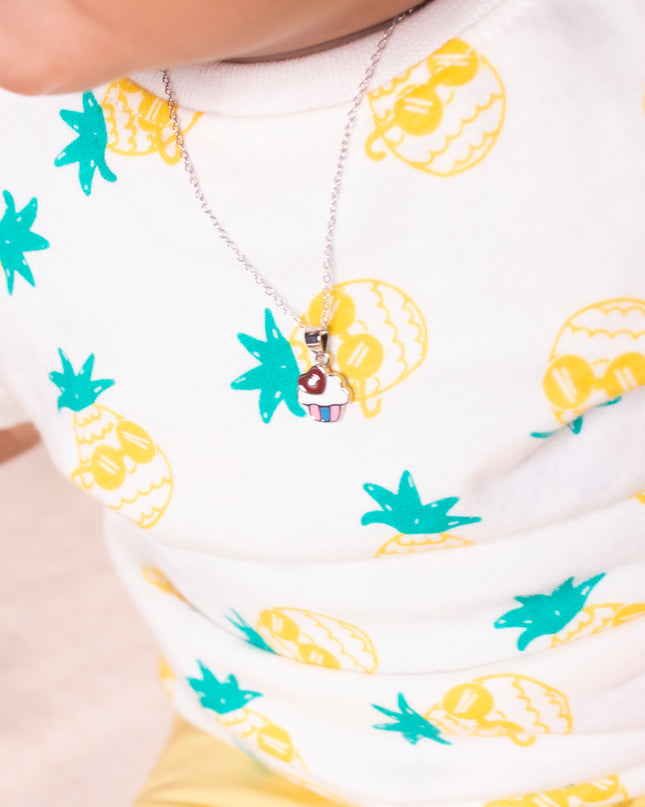 Kids Silver Ice-cream  Pendent