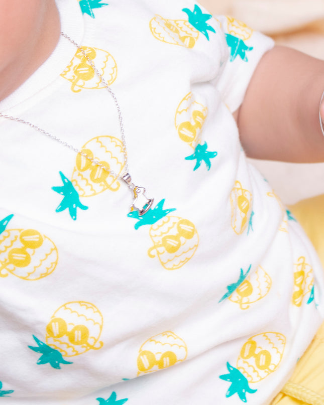 Kids Silver Unicorn White Cutie Pendent