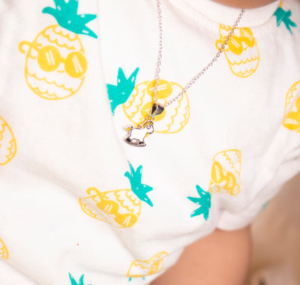 Kids Silver Unicorn White Cutie Pendent