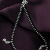 Silver Trinket Black Beads 8th Note Single Anklet