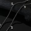 Silver Trinket Black Beads 8th Note Single Anklet