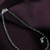 Silver Trinket Black Beads 8th Note Single Anklet