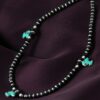 Silver Trinklet Black Beads Pup Single Anklet