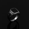 Silver Black Stone Harmony Rings