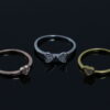 Silver Zircona Heart Rings Combo