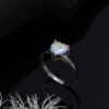 Silver Gradient Heart Solitaire Rings