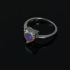 Silver Gradient Heart Solitaire Rings