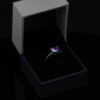 Silver Gradient Heart Solitaire Rings