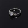 Silver Floral Solitaire Rings