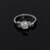 Silver Floral Solitaire Rings